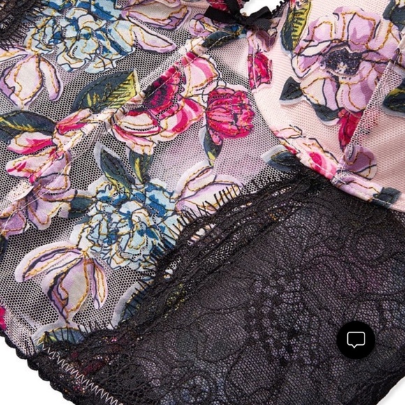 Victoria’s secret’s Rose Embroidery Purest Pink Floral Bra Top Corset - Picture 3 of 4